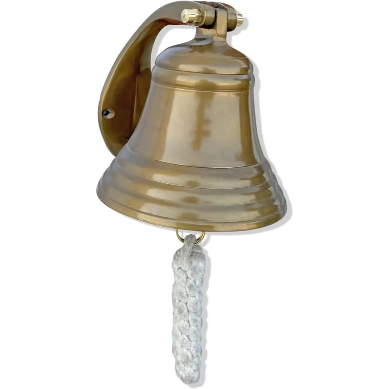 wall mounted antique brass ship bell