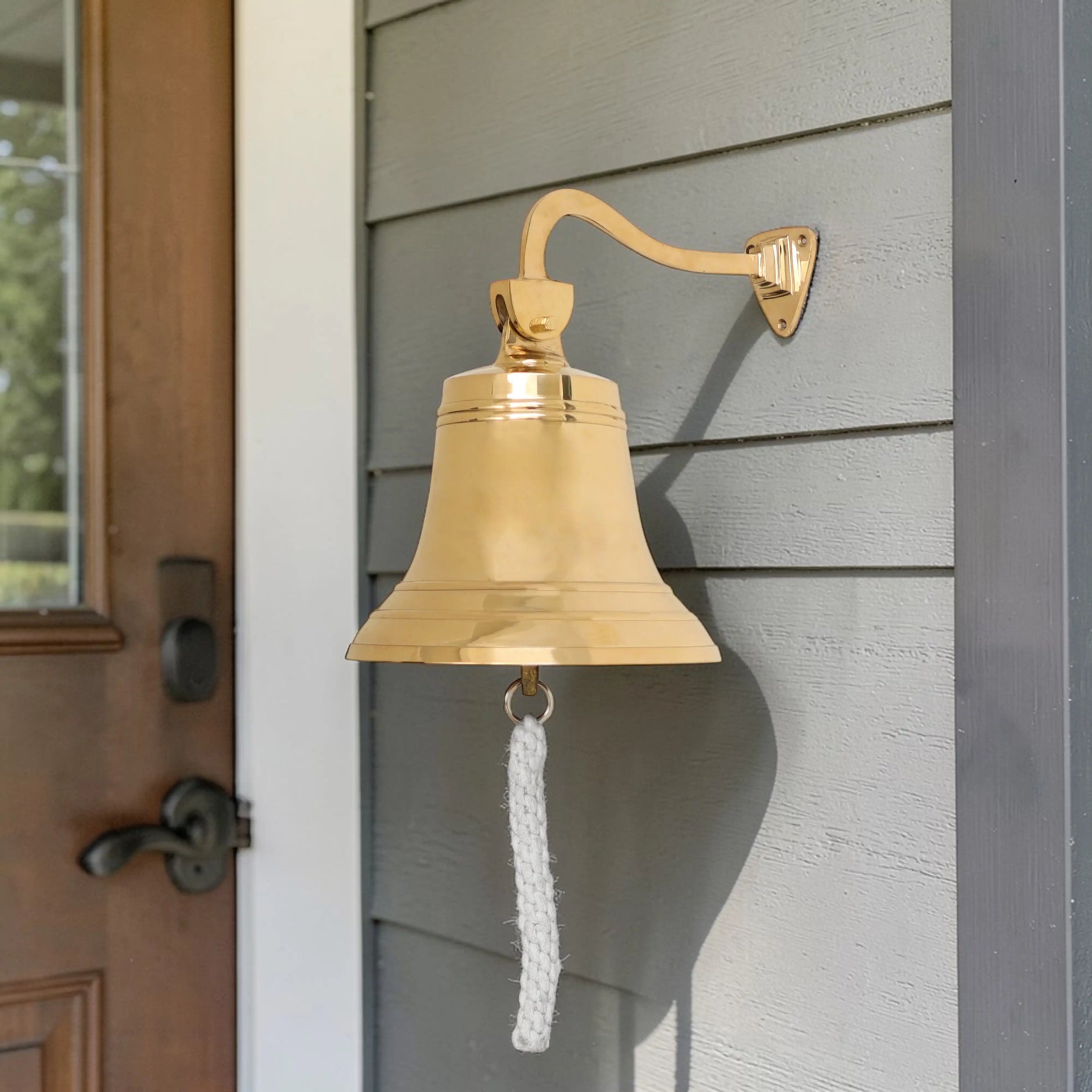 Handcrafted 6" Nautical Brass Ship Bell – Wall Mounted, Polished Brass Maritime Decor For Indoor & Outdoor Use