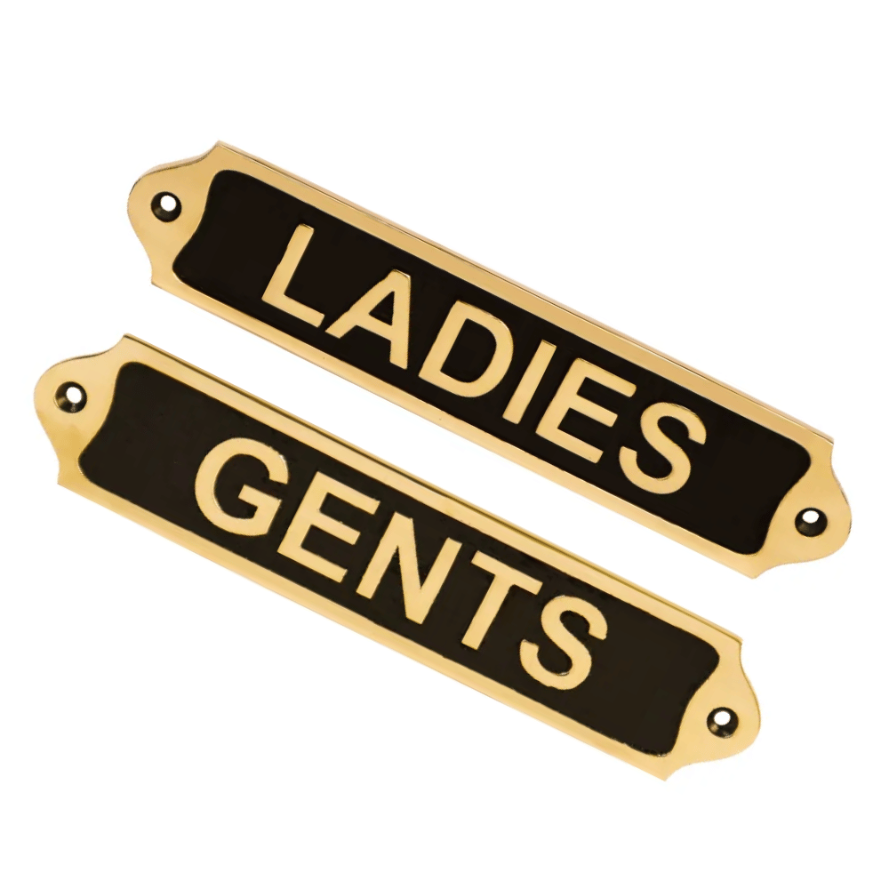 Engraved black and gold door plate