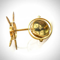 Gold compass on a white background