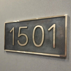 House number sign - Antique Brass Address Plaque