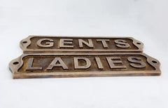 Premium brass gender door signs