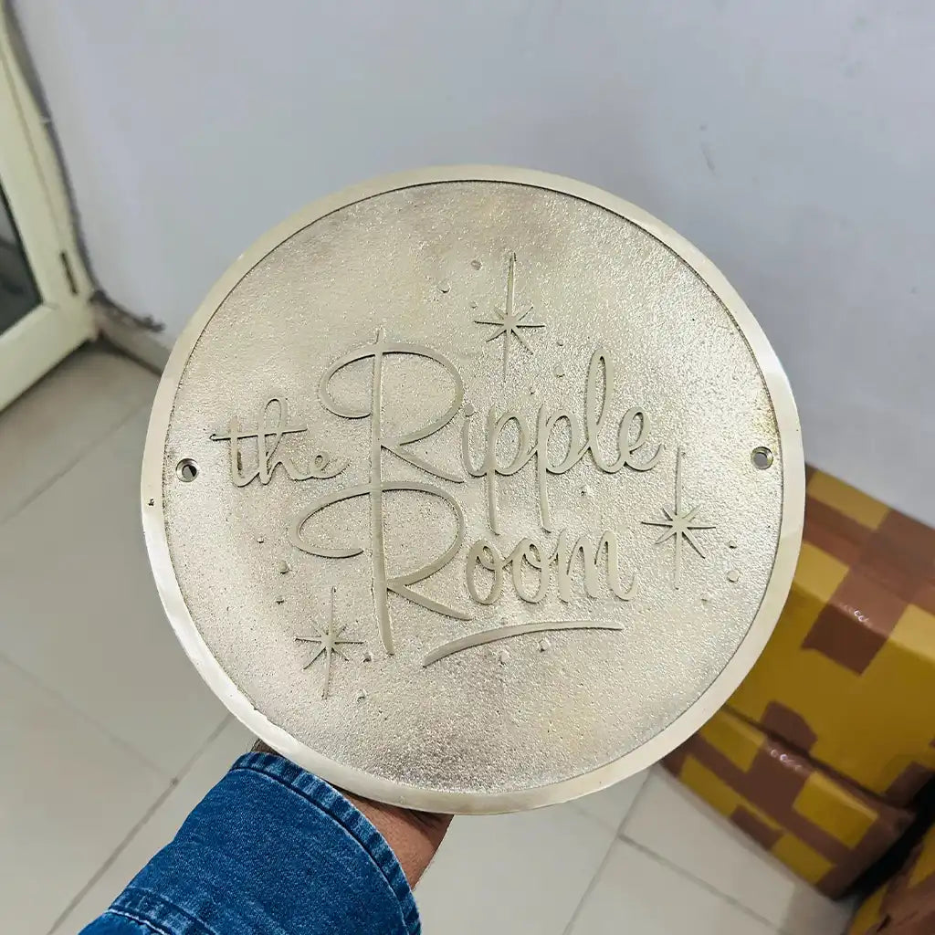 Brass plaque for doorway, Custom brass door sign