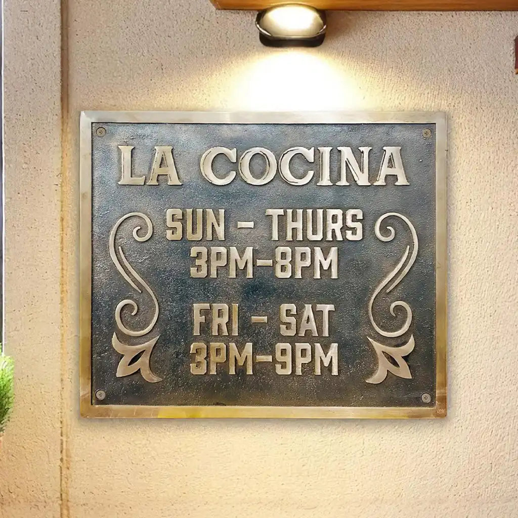 Bronze name and address sign,
outdoor bronze address plate