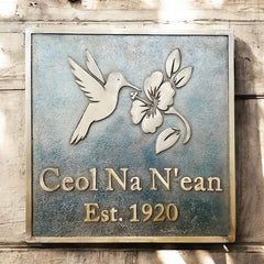 exterior bronze house plaque