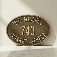 Placa de placa de latón de forma ovalada personalizada OSBP69