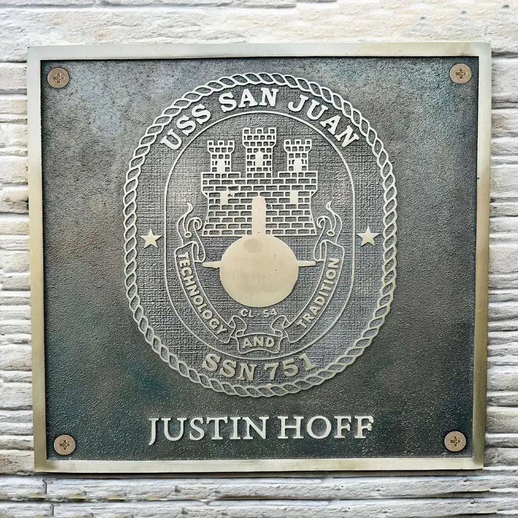 Remembrance bronze plaque, bronze address sign for exterior