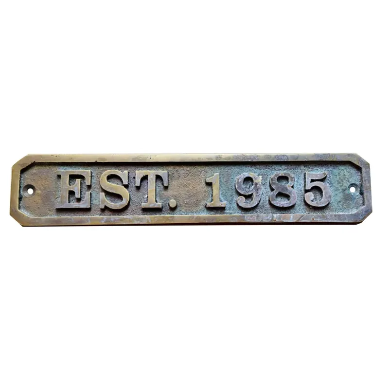Cast Brass Address Plaque in Patina Finish
