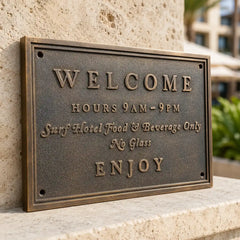 Premium cast bronze house plaque with custom address and durable finish