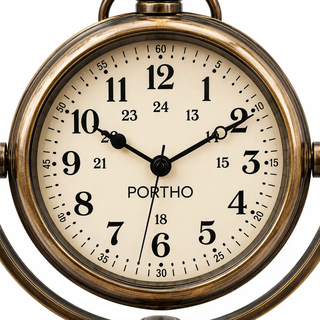 Close-up of vintage clock dial