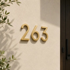 Personalized brass house number sign for front door or gate