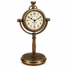Angled view of vintage desk clock