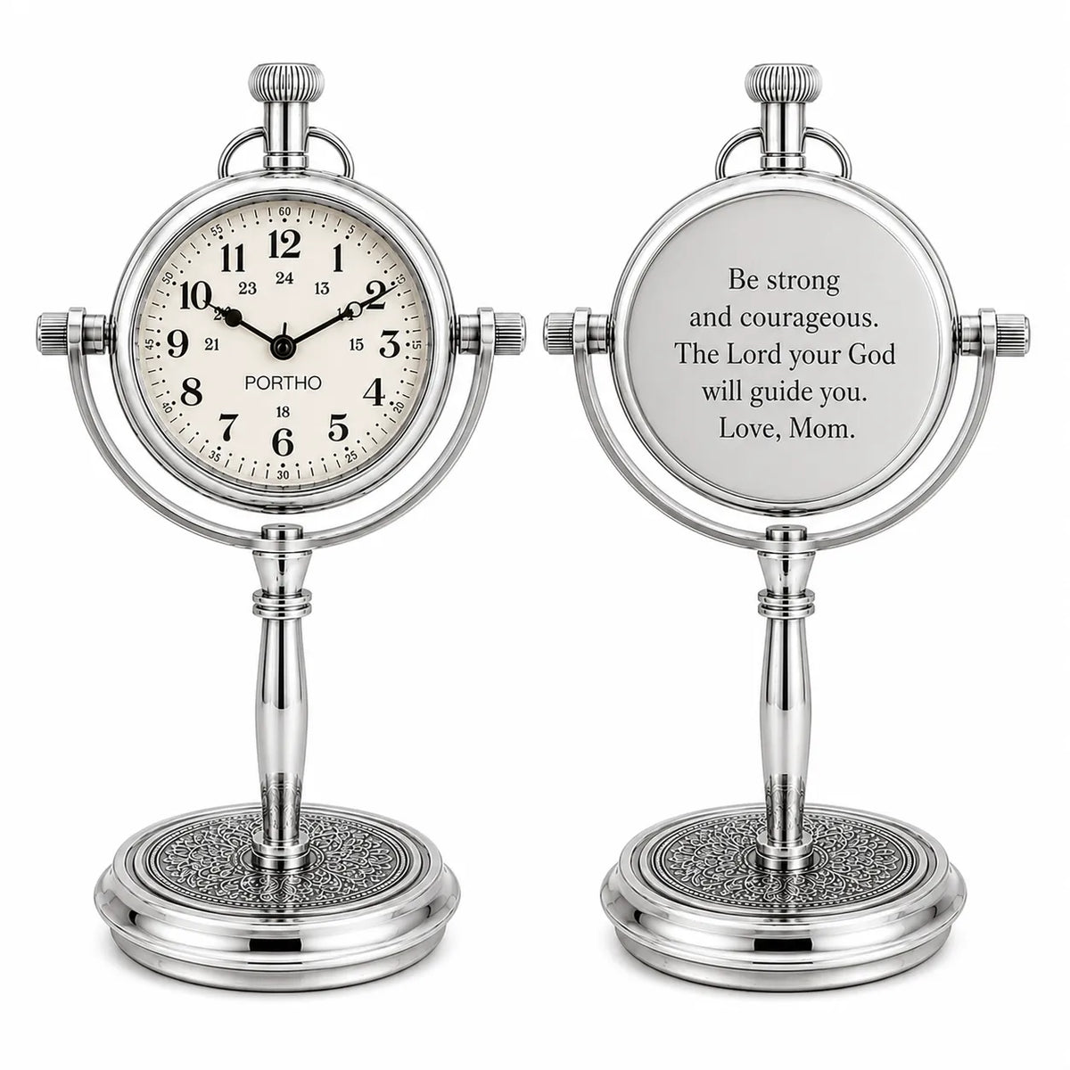 Engraved Brass Desk Clock ACP060
