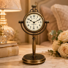 Brass desk clock lifestyle display