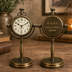Antique brass anniversary desk clock lifestyle image