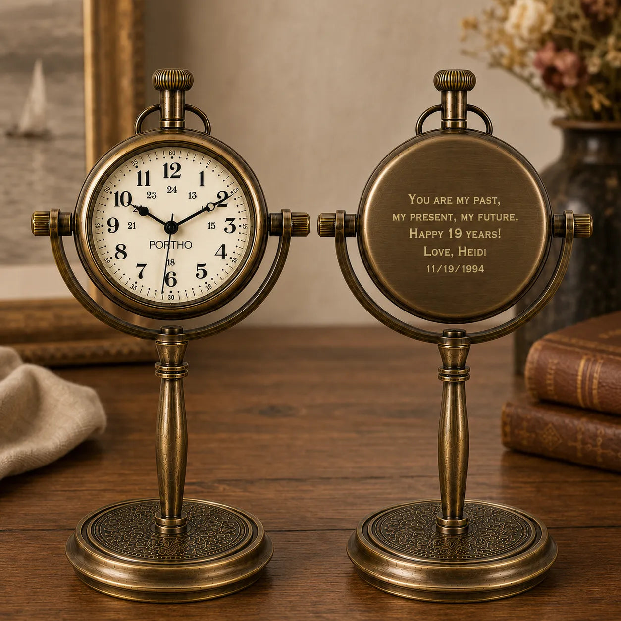 Personalized anniversary clock with custom message