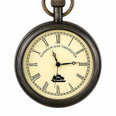 Close-up of Roman numeral clock face on brass desk clock 