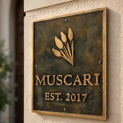 Cast Brass Address Plaques with Raised Letters and Border