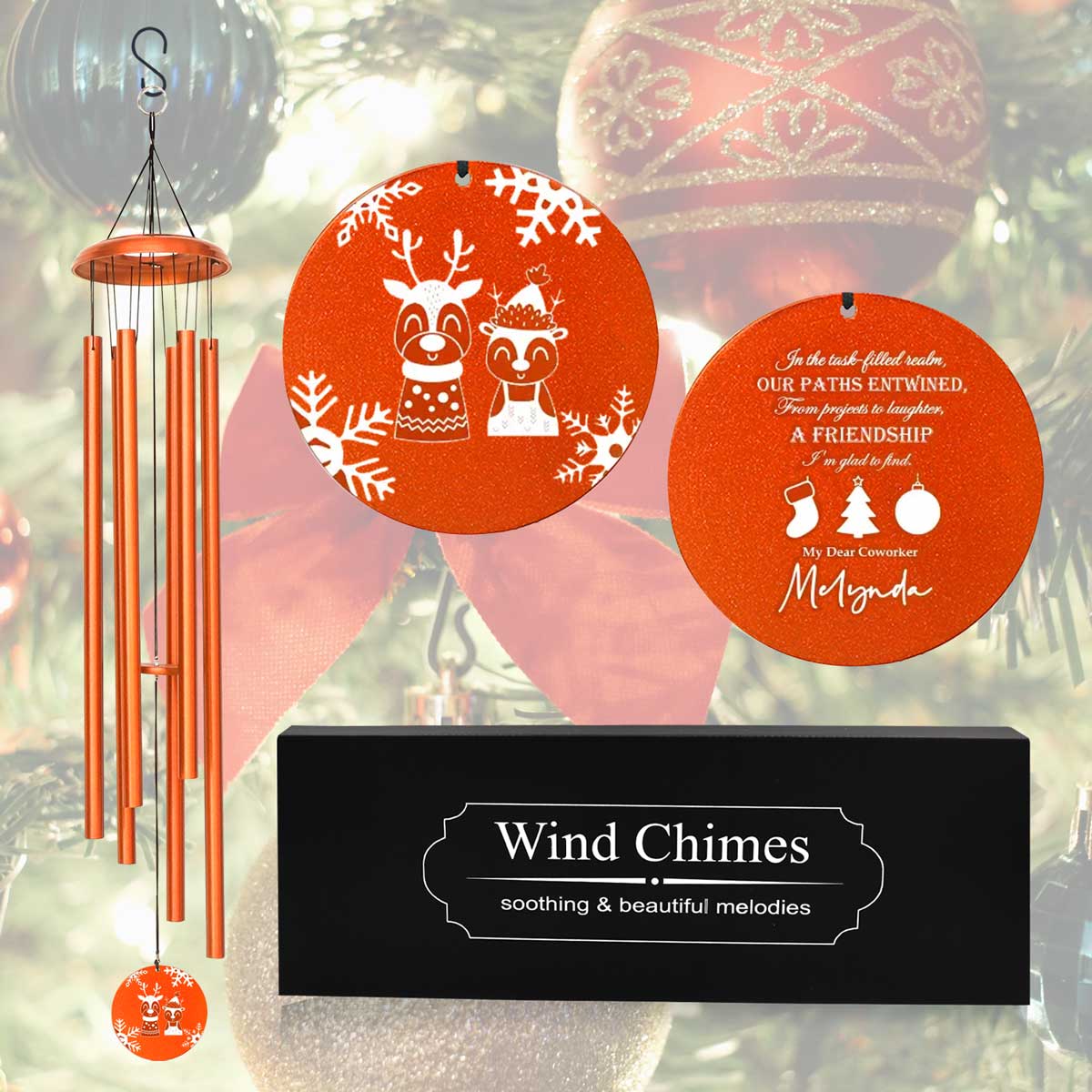 Customizable Christmas Wind Chime – Personalized Gift