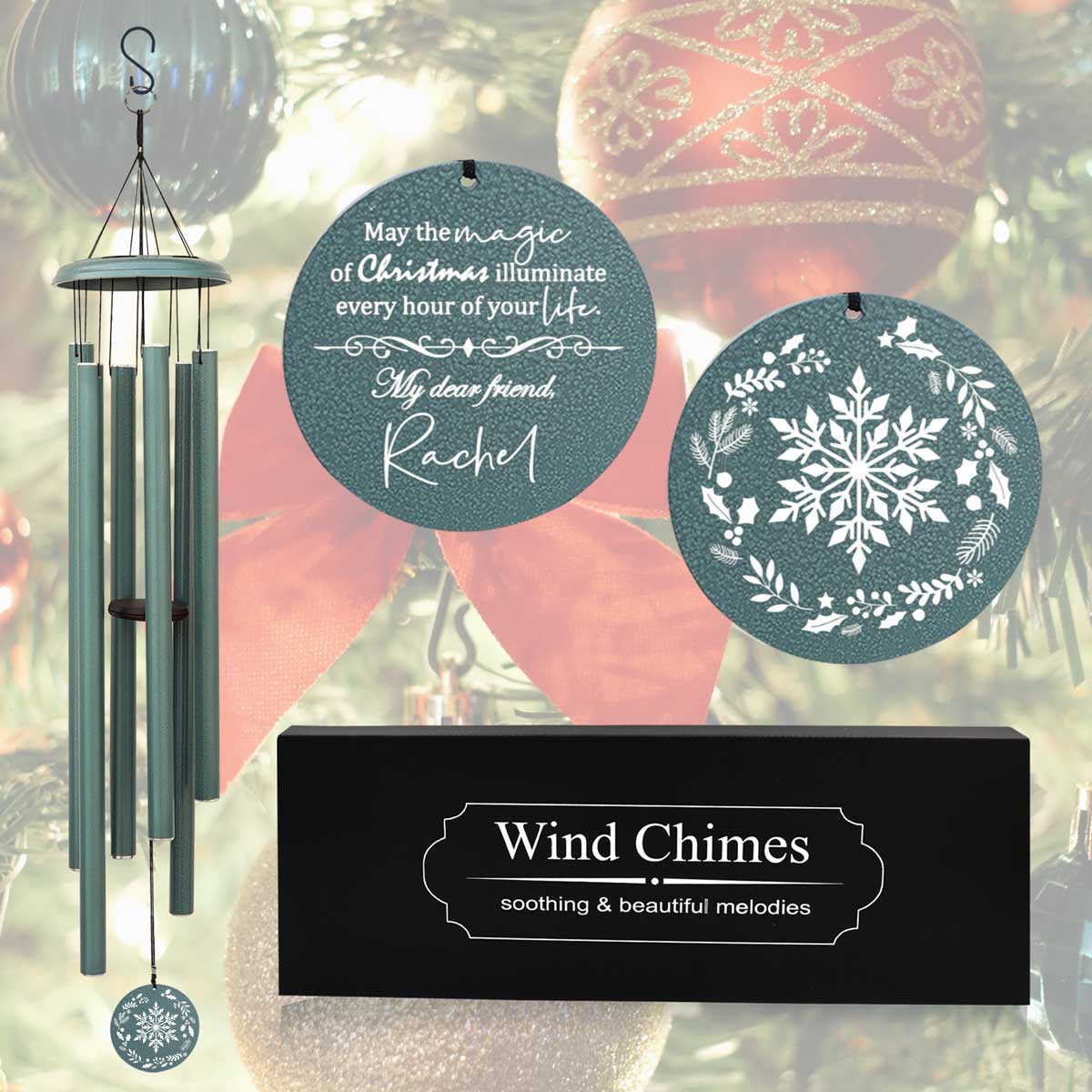 Snowflake Christmas Wind Chime – Custom Engraving