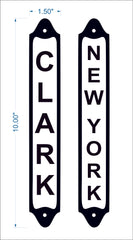 Set of two Vertical Clark & New York Plaques