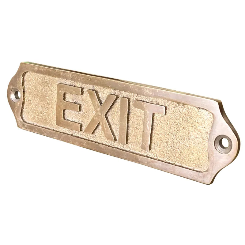 Rustic Antique Finish Brass Exit Plate