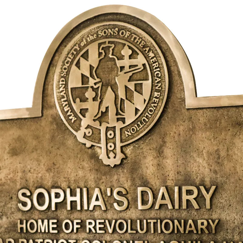 bronze brass memorial plaque arch