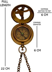Brújula de reloj de sol con funda de cueroBC0038 