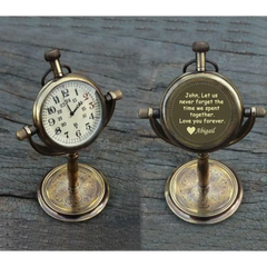 Horloge de bureau gravée personnalisée, cadeau d'anniversaire, BDC64
