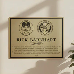 Etched Brass Commemorative Plaque Custom Logo
