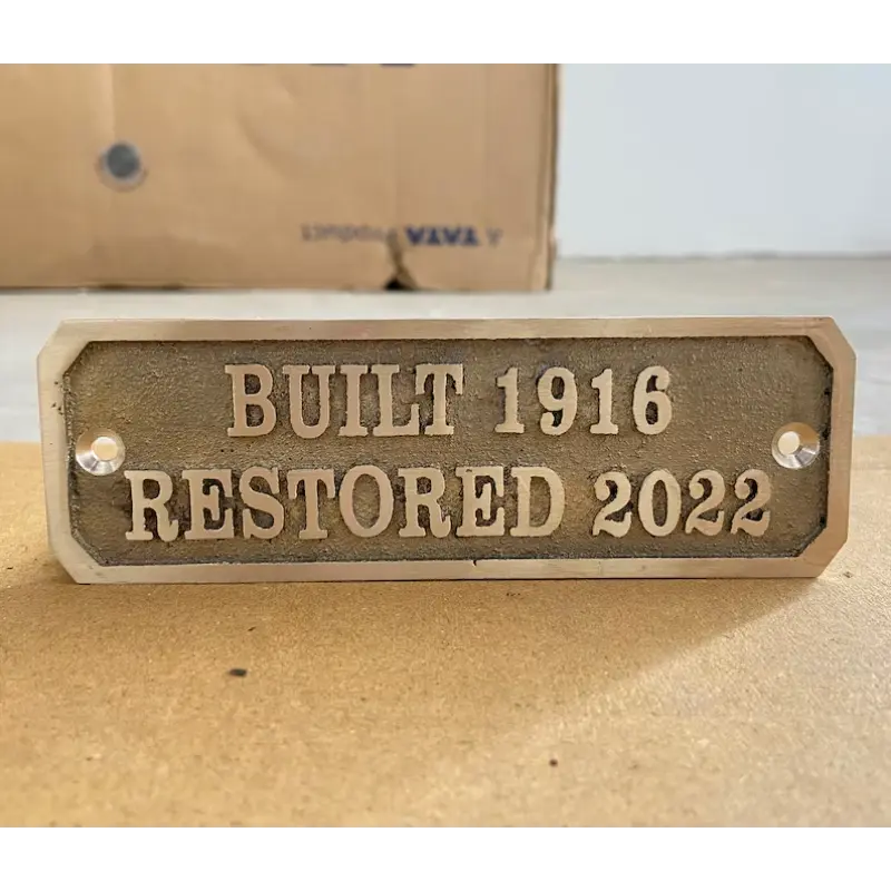Custom Engraved Brass Plate Antique Finish