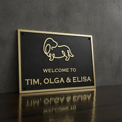 Custom Engraved Brass Plate with Black Surface