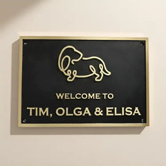 Black Finish Brass Name Plaque
