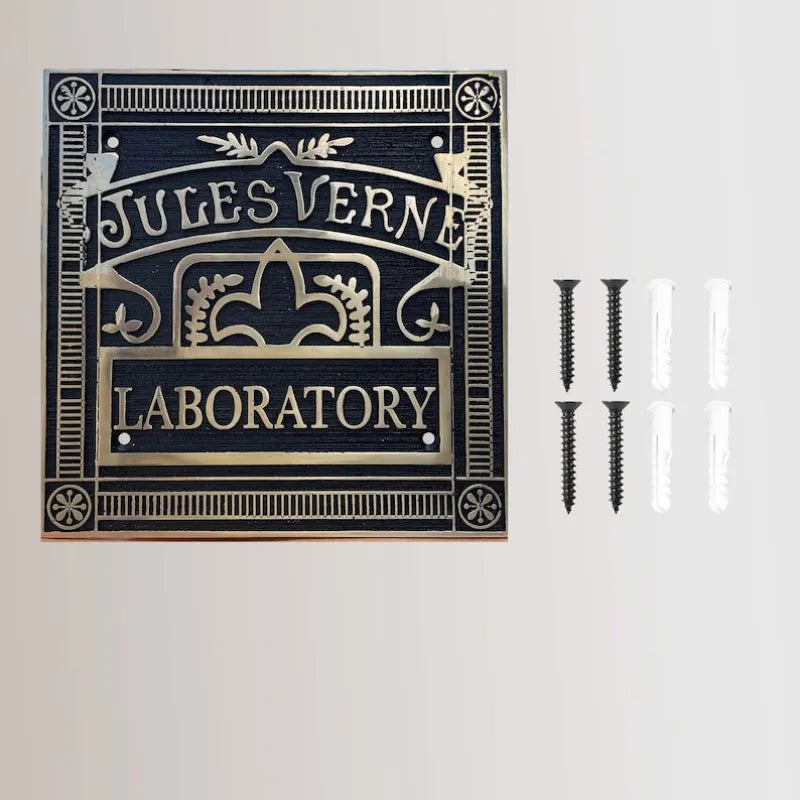 High-Contrast Silver Brass Engraved Plaque