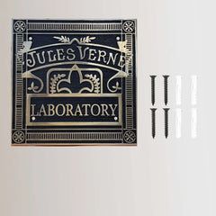 High-Contrast Silver Brass Engraved Plaque