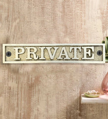 Personalized brass private door plaque | Weatherproof brass private sign
