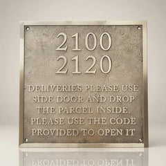 Personalized brass address plaque | Engraved brass number plate