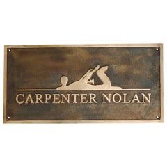 Engraved brass plaque bronze finish