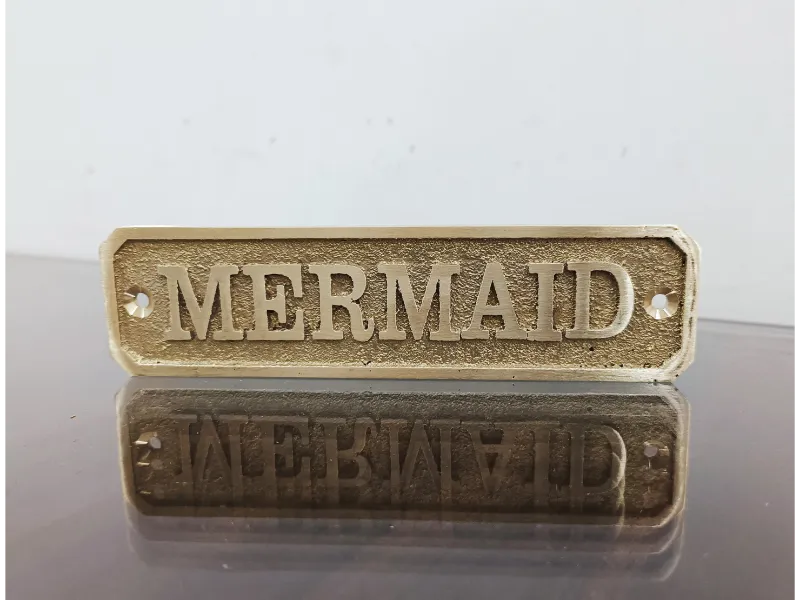 Outdoor Brass Door Sign with Mounting Hardware – Antique Finish