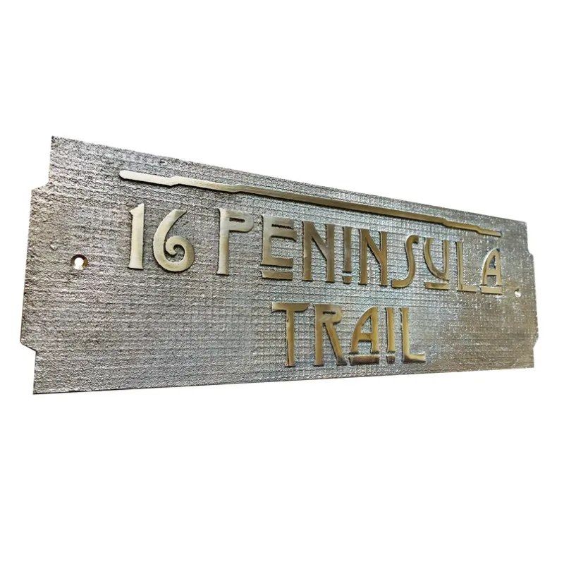 Custom metal name and address plate