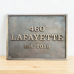 Bronze House Number Plaque with Dark Background Finish