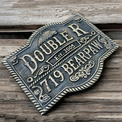Bronze 3D address plaque outdoor