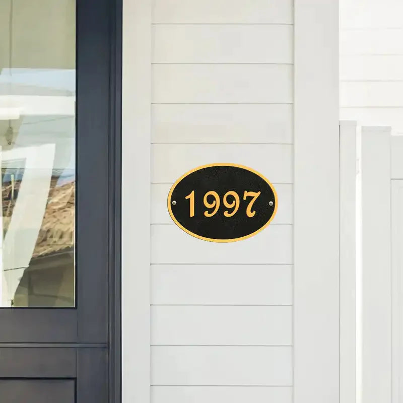 Elegant Oval Brass House Number Marker