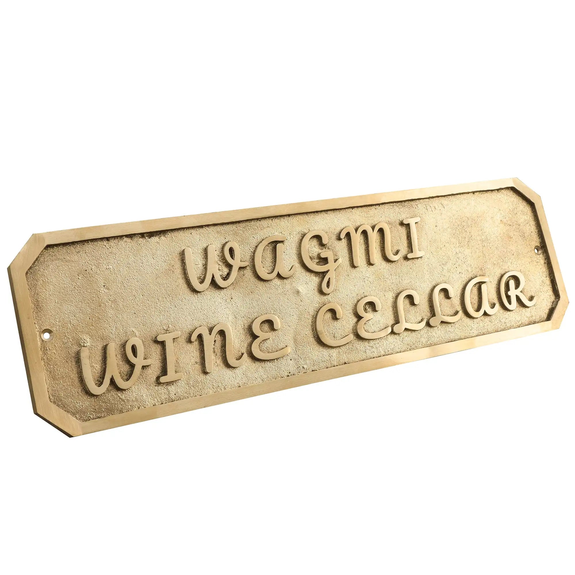 Engraved brass name plate signage