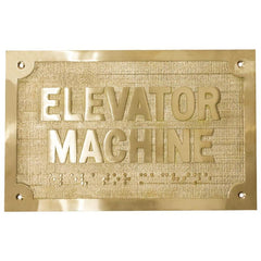 Elevator Brass Plaque Plate EBP139
