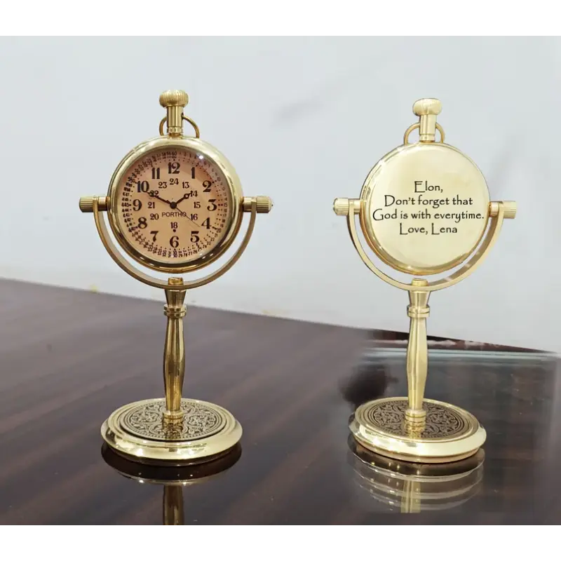 Engraved Brass Desk Clock ACP059
