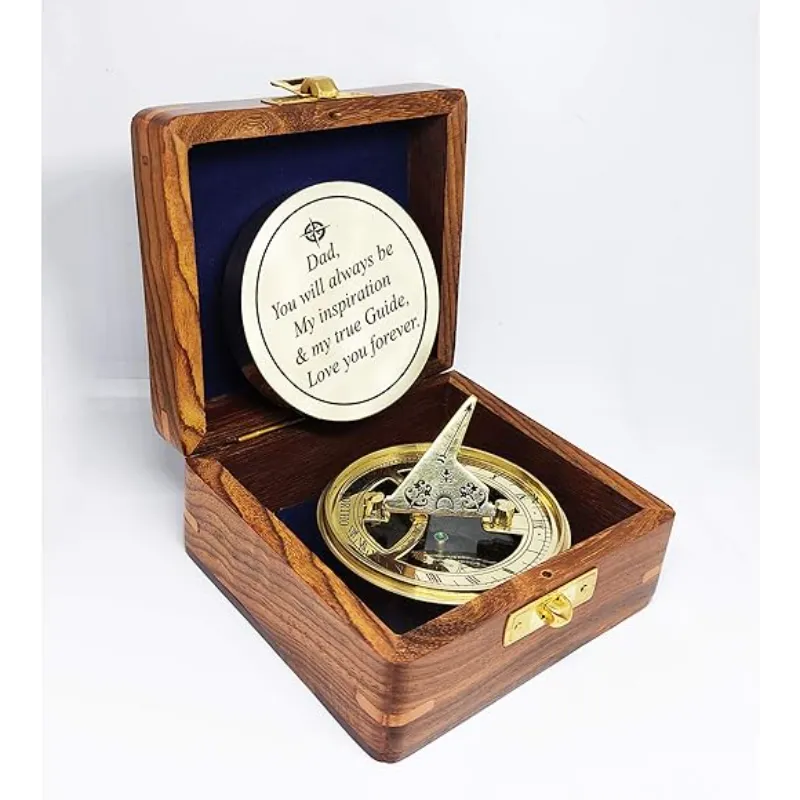 Brújula con reloj de sol grabado, regalo para papá SCGD
