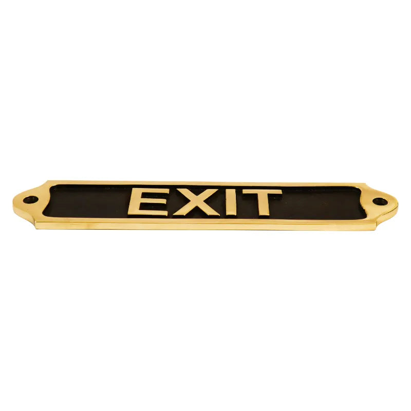 Brass Exit Sign in Matte Black Finish