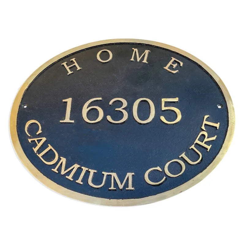 Brass House Number Plaque for Door