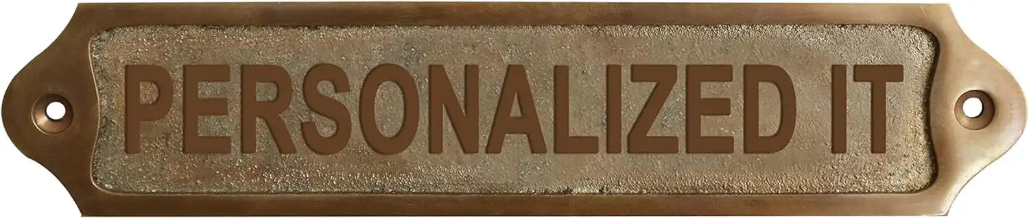 Custom Brass Door Sign in Antique Finish